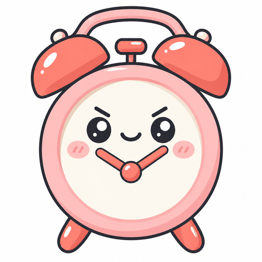 Pink alarm clock with coral bells