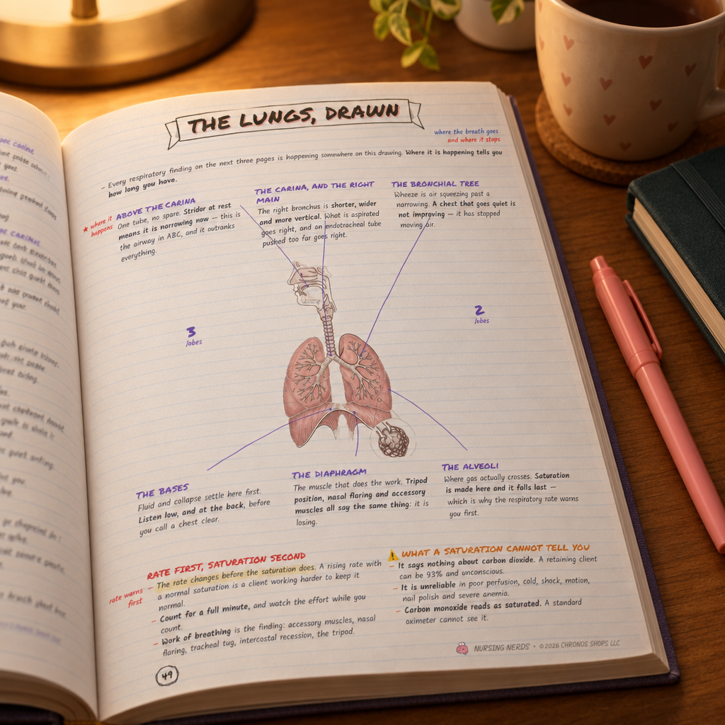 The Lungs, Drawn open on a desk at night
